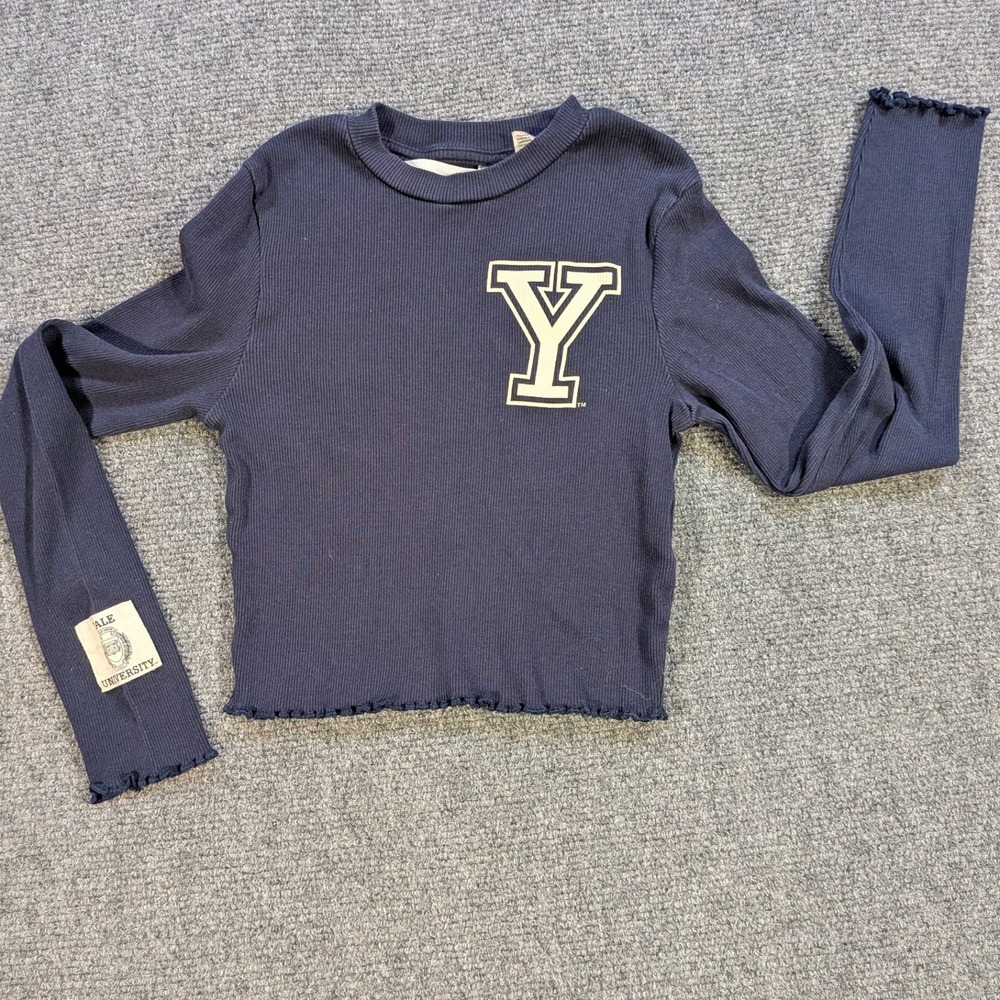 H&M Yale University Long Sleeve Crop Top Kids Size 8/10
